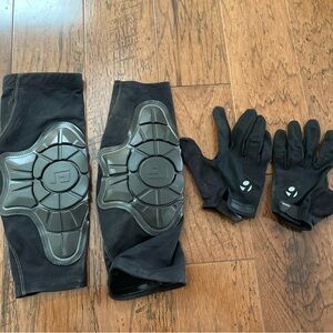 Mountain bike gear-youth elbow and gloves